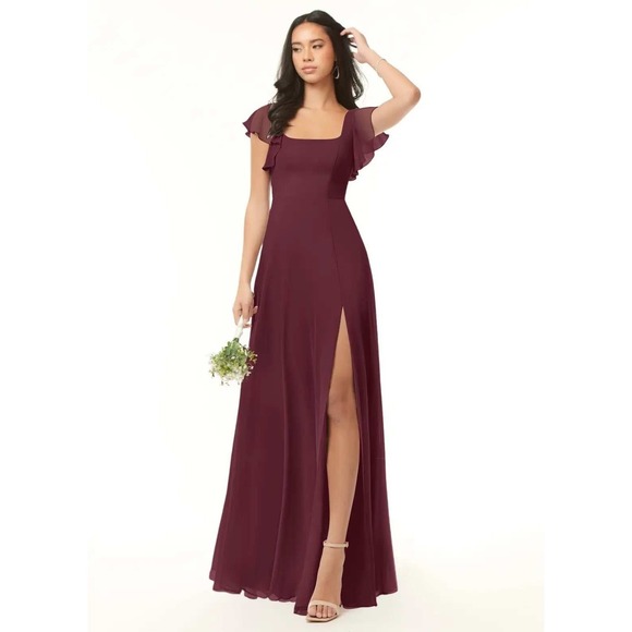 burgundy dress for mother of the bride ZAPAKA Women Wedding Party Dress Burgundy Long Sleeves A Line Mother of the Bride Dress, Burgundy / S